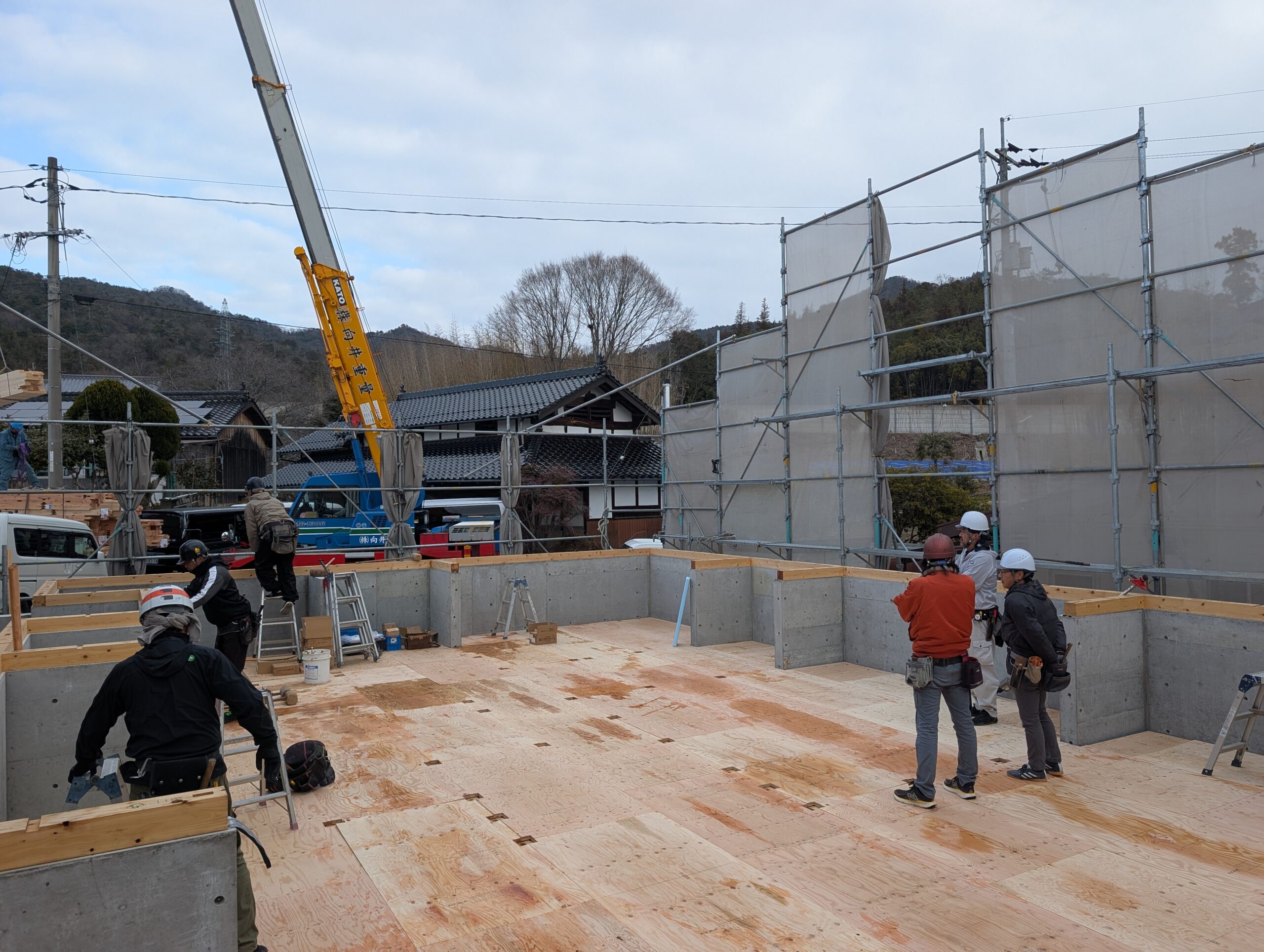 障害を乗り越えて　土砂災害特別警戒区域内　上棟